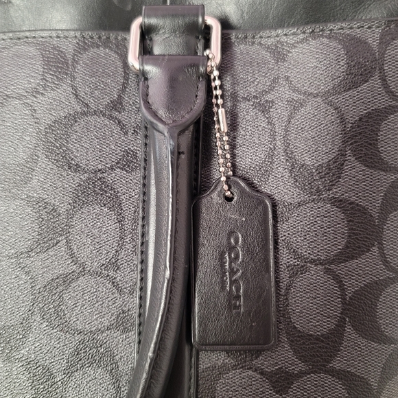 COACH black monogram Briefcase computer bag travel - Picture 12 of 17